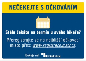 ZLÍNSKÝ KRAJ VYZÝVÁ K OČKOVÁNÍ POPULACI 50+