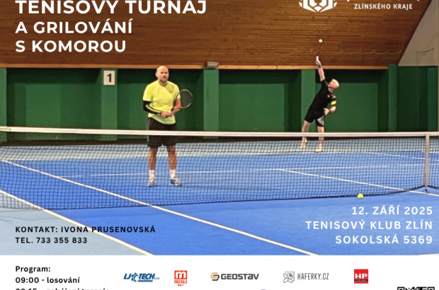 Tenisový turnaj a grilování s Komorou